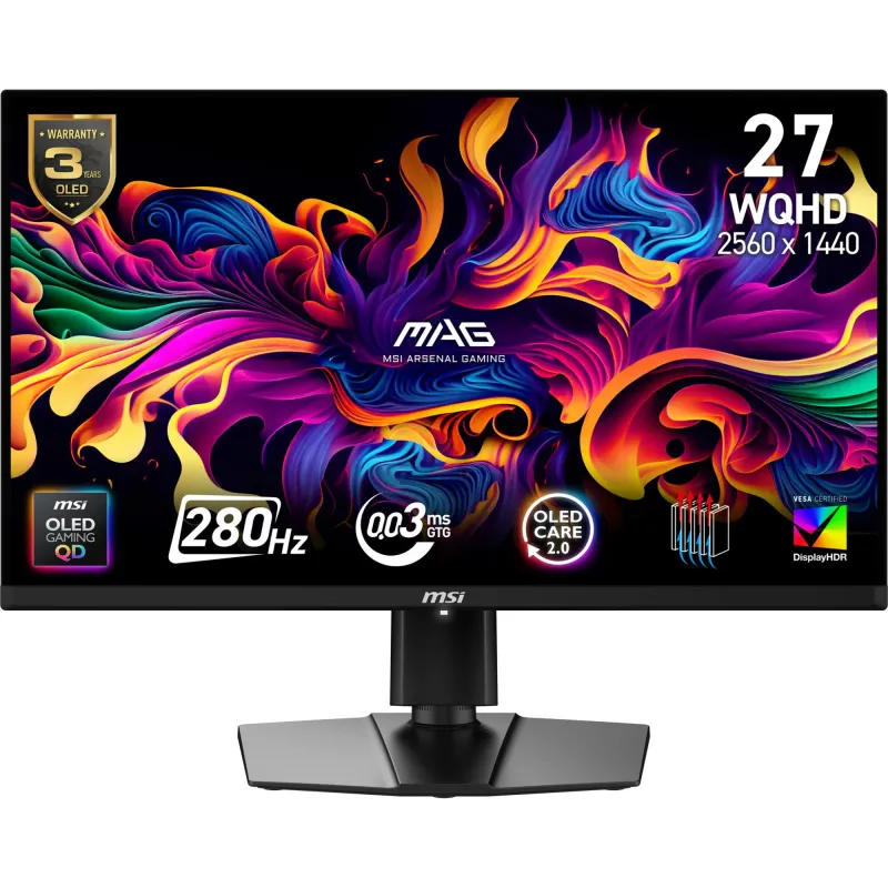 MSI 26.5 " 2560 x 1440 pixels Wide Quad HD Native aspect ratio 16:9 QD-OLED Flat