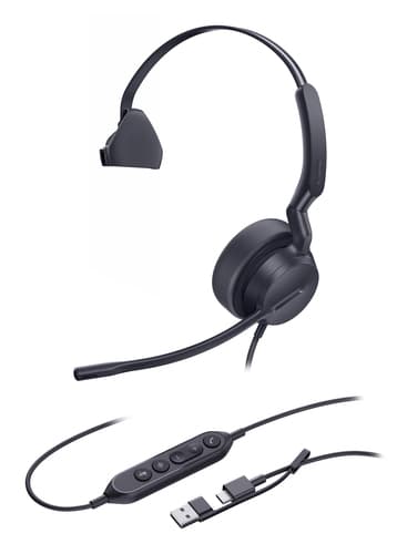 Yealink UH42 Mono UC USB-C/A Wired Head-band Calls/Music USB Type-C USB Type-A Black