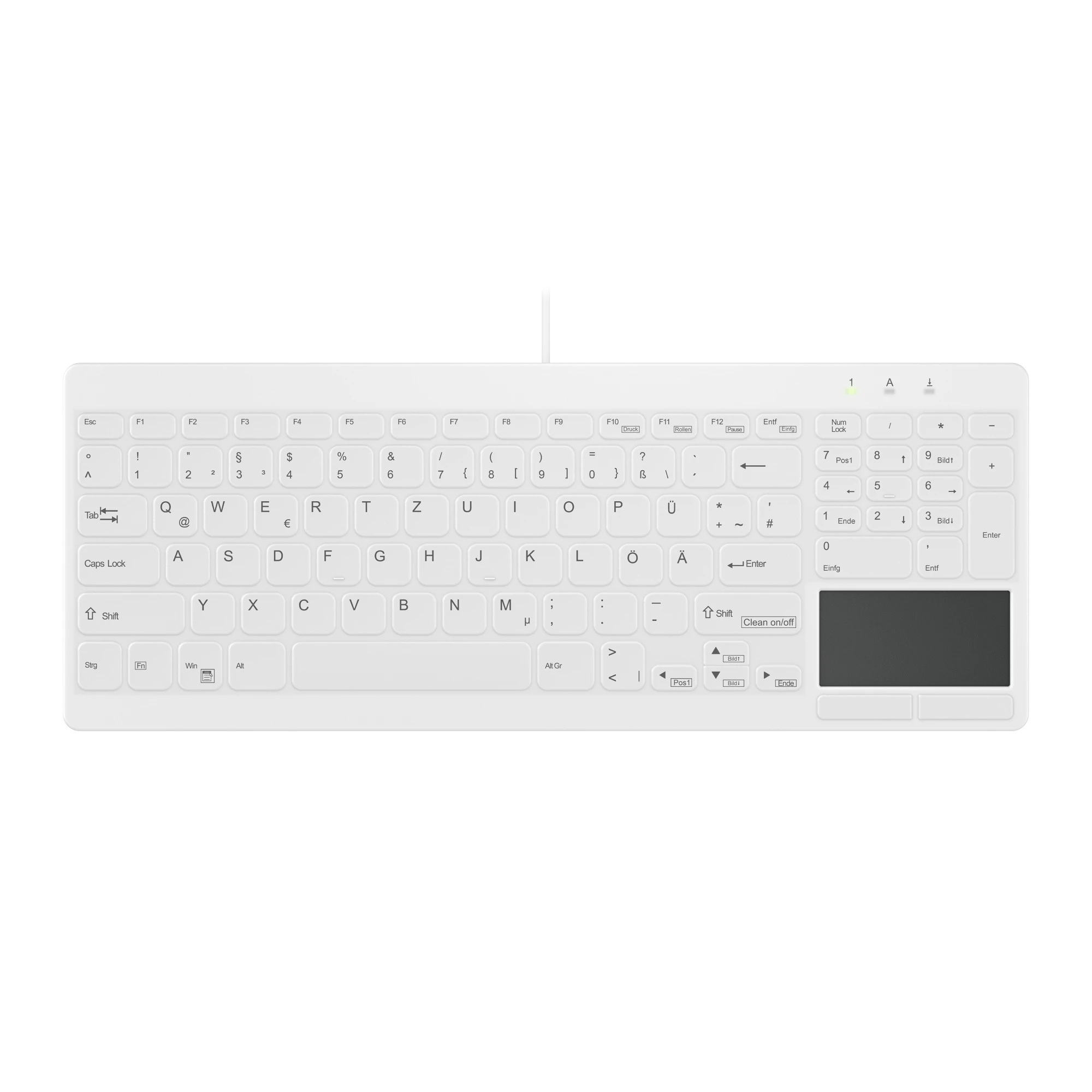 Contour Design Active Key AK-C7412 Medical Keyboard IP68 Touchpad DE (White)