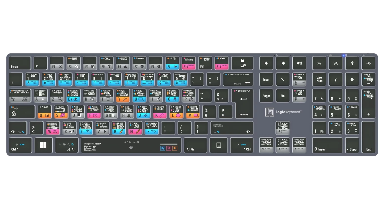 Logickeyboard Adobe Graphic Designer Titan Backlit PC (French)