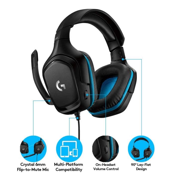 Logitech gaming USB G432 7.1 Leatherette Modre