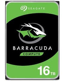 Seagate Barracuda 16TB hard drive 7200 RPM 512 MB 3.5" Serial ATA