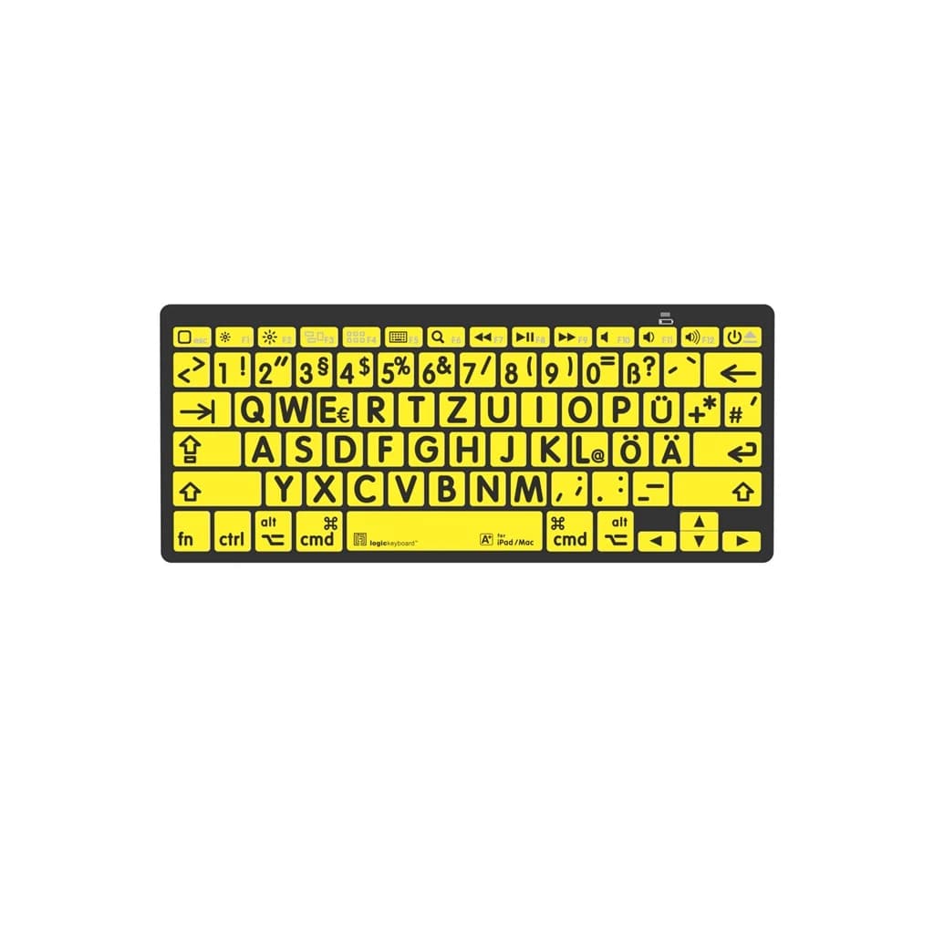 Logickeyboard XL Print Black on Yellow Mac Bluetooth German