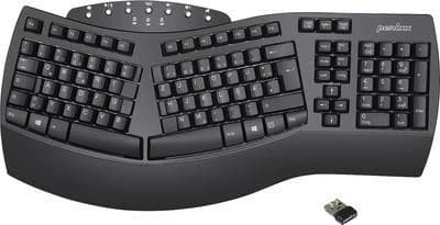 Perixx PERIBOARD-612 Wireless Ergonomic Split Keyboard (Black, German)