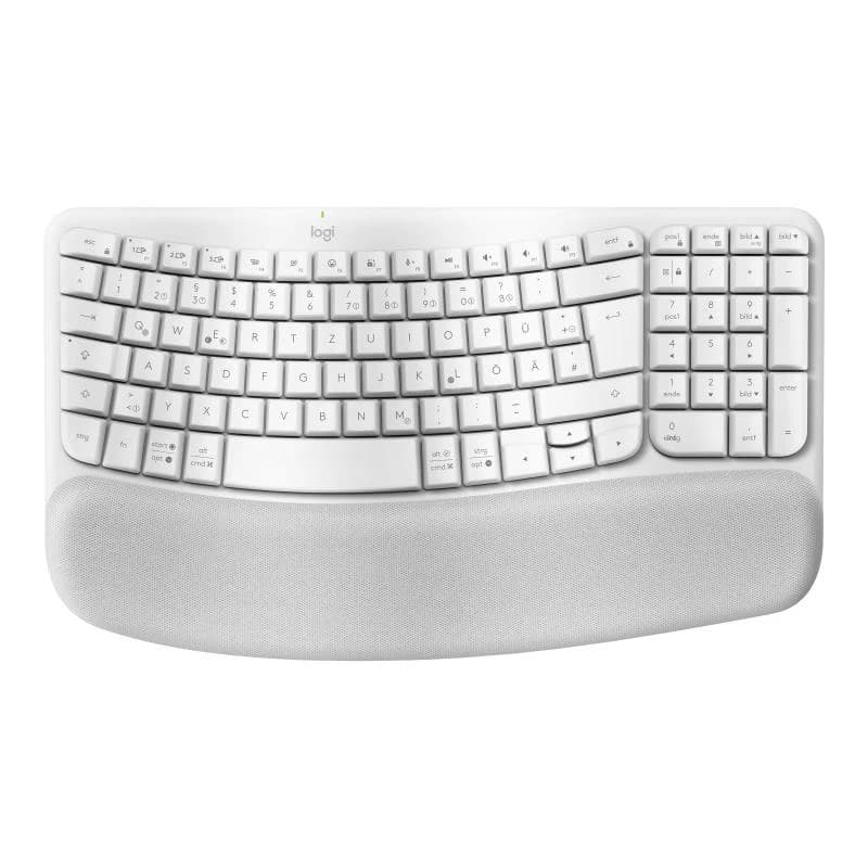 Logitech Wave Keys Wireless Ergonomic Keyboard German (Off-White)