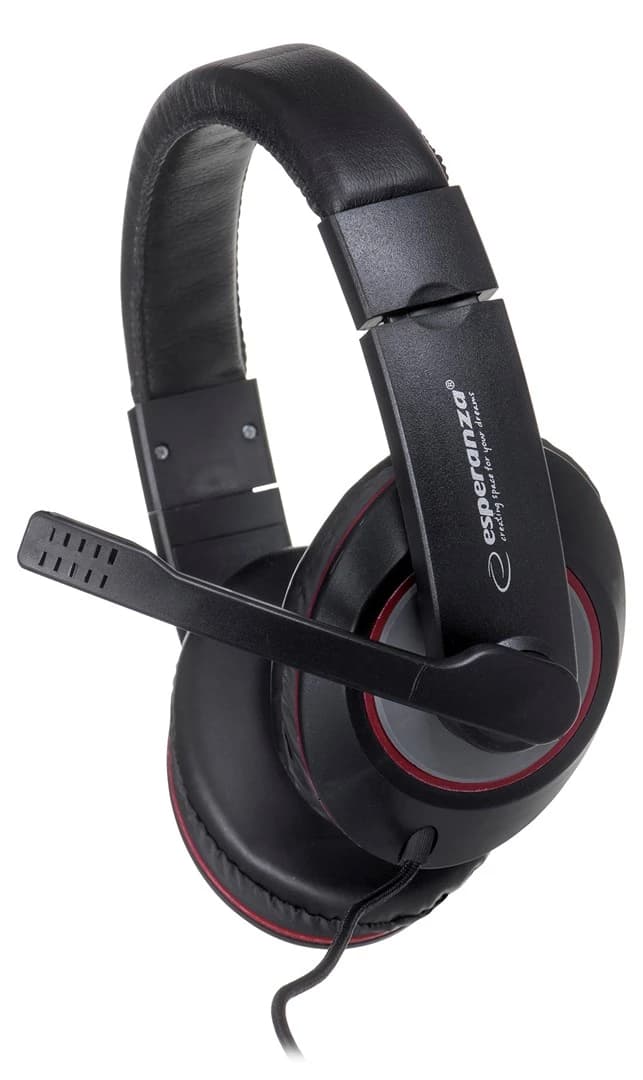 Esperanza EH118 Headset with Microphone (Black/Red)