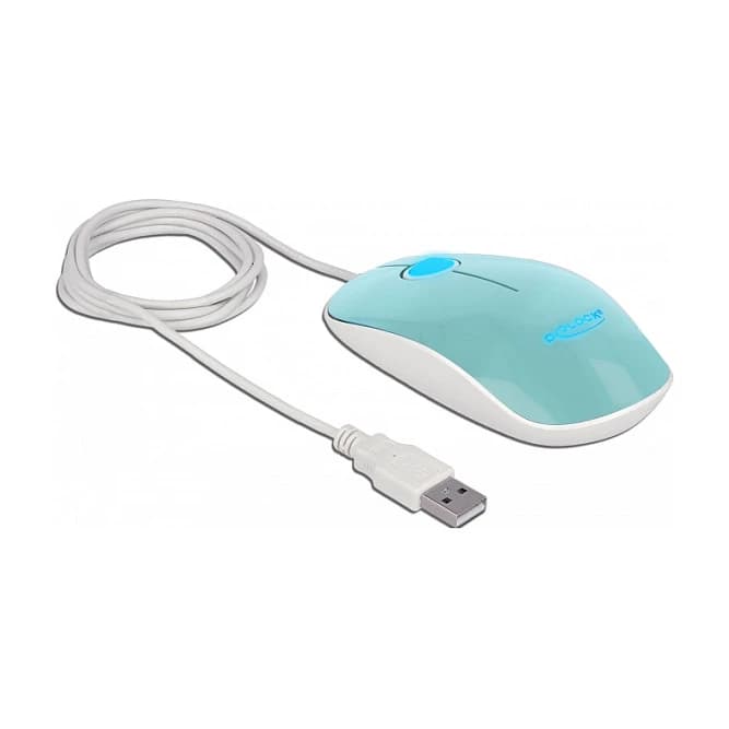 Delock 12538 Optical 3-Button LED Mouse (Turquoise)
