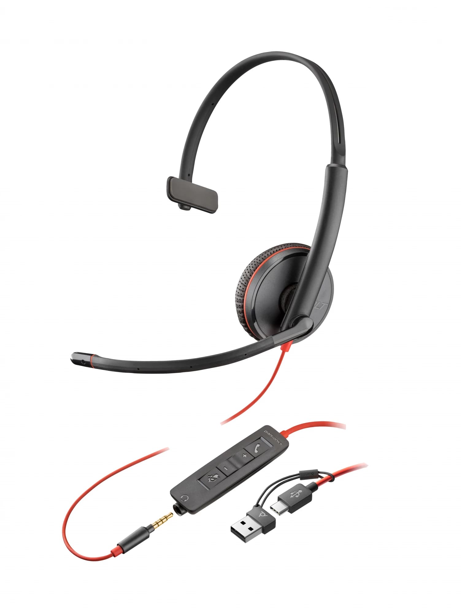 HP Poly Blackwire 3215 USB-C/A Mono Headset +3.5mm