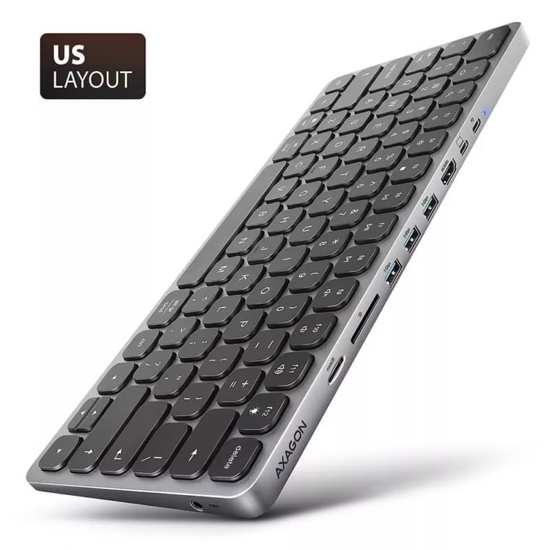 KEYBOARD + I/O HUB 9IN1/0.6M HMC-KB-US Axagon
