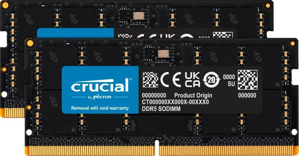 Crucial Nešiojamojo kompiuterio atmintis 64GB DDR5-5600 SO/KIT2 CT2K32G56C46S5
