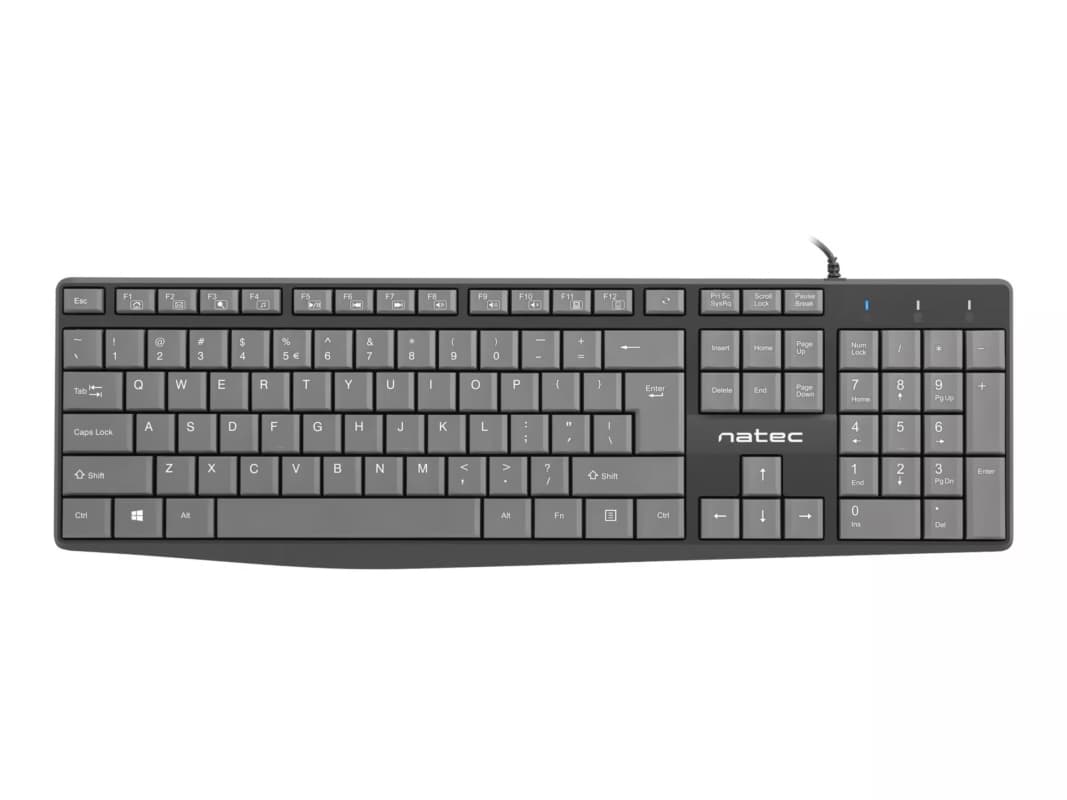 Natec NKL-1507 Nautilus Slim Black/Grey USB US Layout