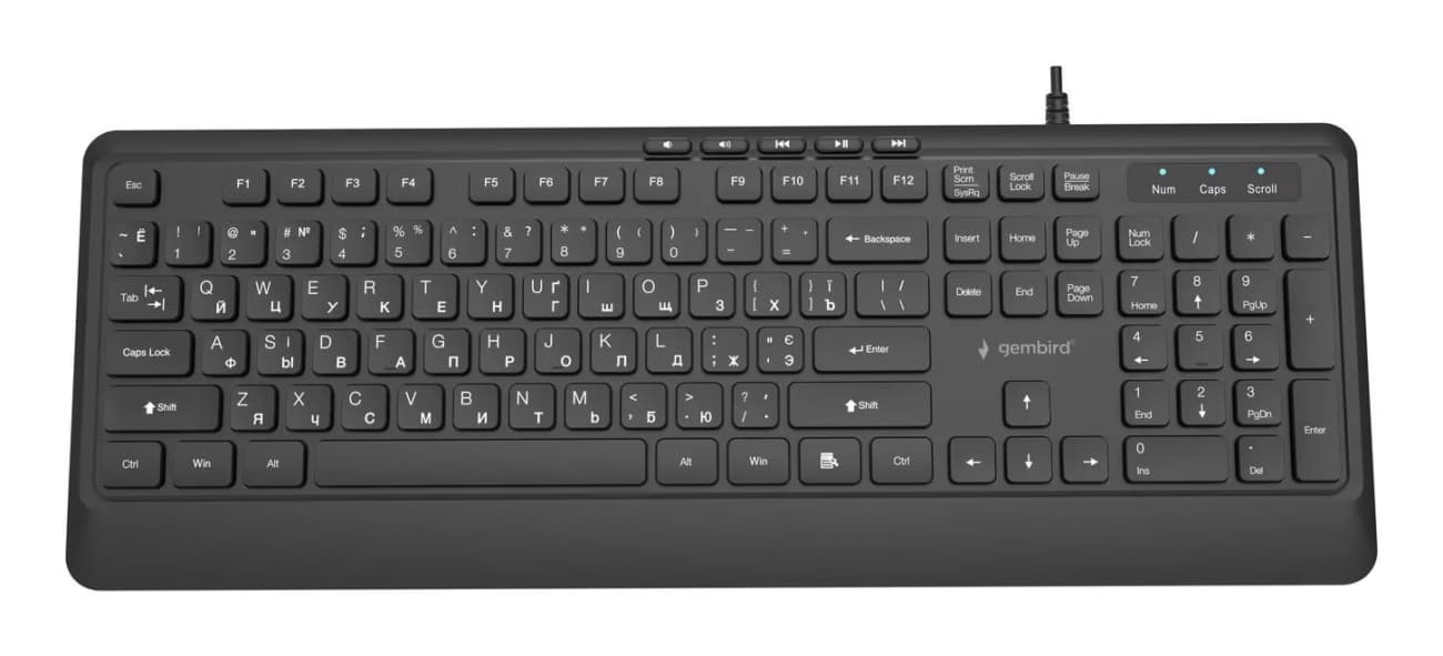 Gembird KB-MCH-05-Cyrl Multimedia USB - Cyrillic/Black